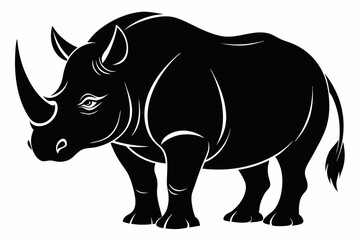 
Rhino Silhouette Vector, rhino vector graphic icon
