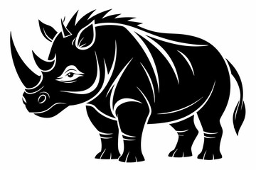 Obraz premium Rhino Silhouette Vector, rhino vector graphic icon 