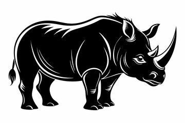 Fototapeta premium Rhino Silhouette Vector, rhino vector graphic icon 