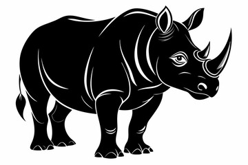 
Rhino Silhouette Vector, rhino vector graphic icon
