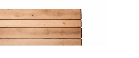 Natural Rustic Wooden Plank Isolated on Transparent Background