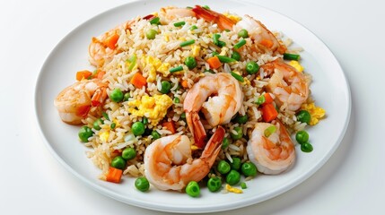 Flavorful Shrimp Fried Rice with Peas, Carrots, and Scallions