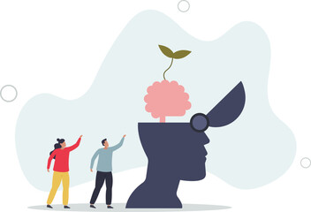 Environmental psychology for individual and environment surrounding.Social behavior and mindset in field of nature.flat design.illustration with people.