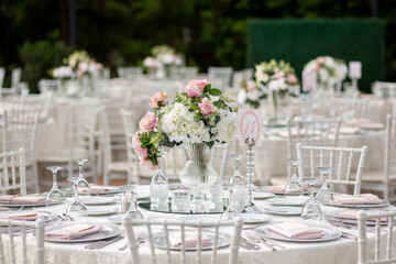 Luxurious Outdoor Wedding Reception with View

