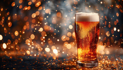 glass of beer on the table