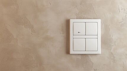 White electric switches on contemporary beige wall
