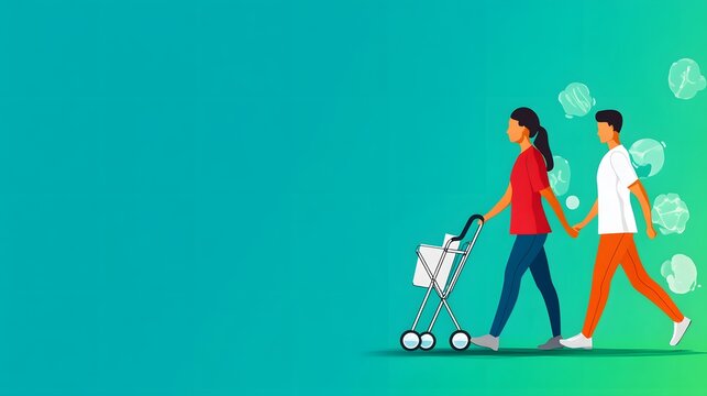 World Physical Therapy Day Concept with Personalized Care Plans in Flat Design Illustration, Copy Space for Text