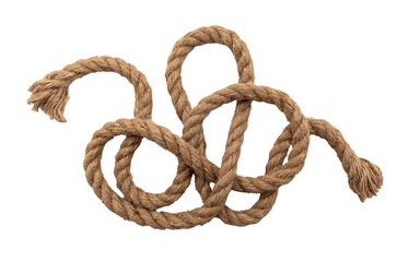 Jute. Twisted linen rope on a white background. Rope