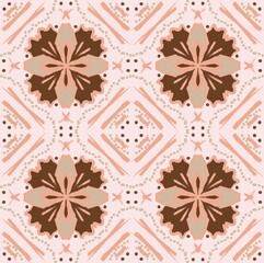 Floral seamless pattern. Geometric ethnic traditional style for background, decoration.