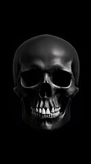 Skull portrait black white.