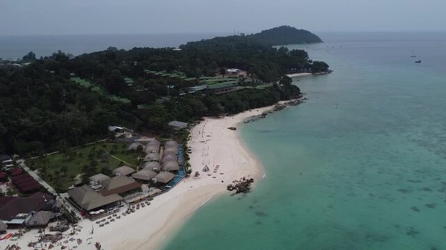 drone footage of north point beach in koh lipe thailand