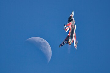 Typhoon fighter jet known as Black Jack at Armed Forces Day Falmouth (24th June 2023) 