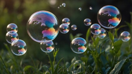 soap bubbles that fly up