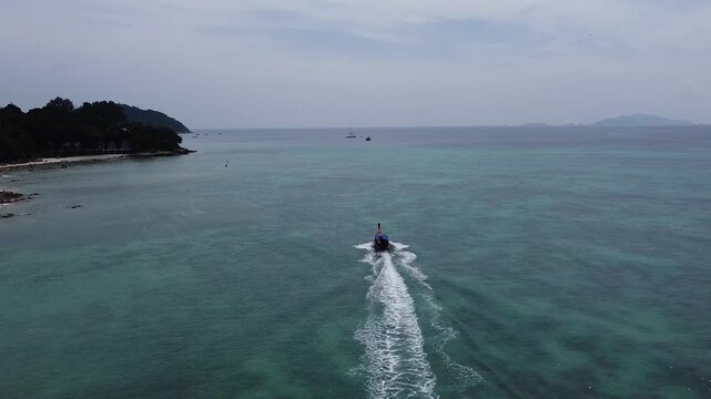 drone footage of north point beach in koh lipe thailand