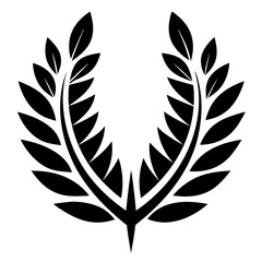 Simple Leaf Crest silhouette art vector