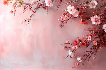 Fototapeta premium Backgrounds for wedding Photoshoot, floral background. flower wall wallpaper