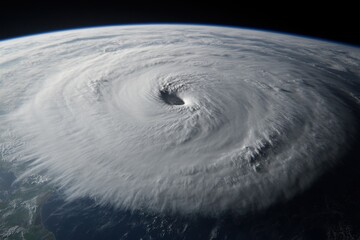 Hurricane View from Space Showcasing Eye Formation