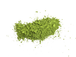 Pile of green matcha powder transparen png, top view