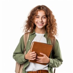 Obraz premium Young girl student smile standing.
