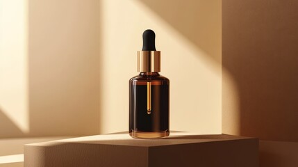 Naklejka premium Elegant dropper bottle in soft ambient light setting