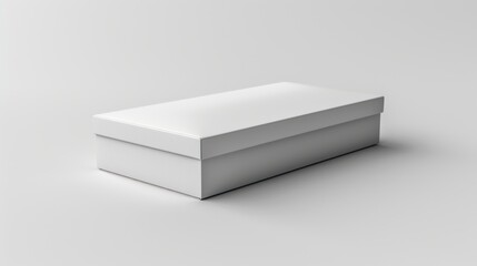 Fototapeta premium Mockup of a White Cardboard Carton Box Isolated on a Solid White Background