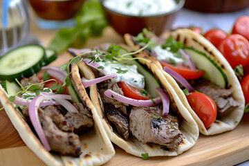 Grilled beef gyros photo