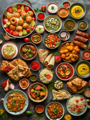 A table full of food from different cultures