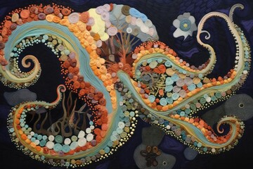 Obraz premium Octopus pattern art backgrounds.