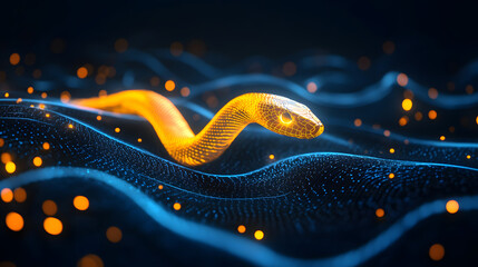 Golden Snake in Tech Space