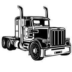 Semi Truck | Truck | Big trucks | Skilled Worker | Heavy Equipment | Truck Driver | Semi Trailer | 18 Wheeler Truck | Original Illustration | Vector and Clipart | Cutfile and Stencil