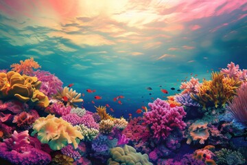 Beautiful corals underwater outdoors nature ocean.