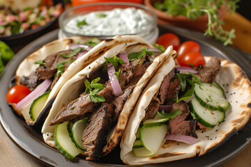 Grilled beef gyros photo