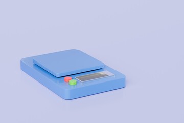 3d Warehouse scale icon isolated on purple background. Transportation cargo concept. logistic and Warehouse concept. Minimal Industrial scale, Shipping package scales, weight scales icon. 3d render.