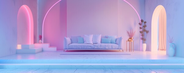 Fototapeta premium Neon Glow Living Room