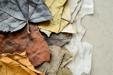 texture of recycled materials and natural elements