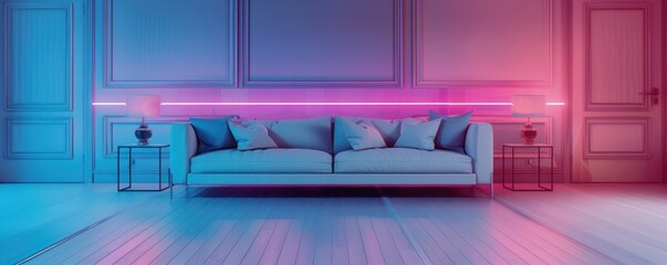 Neon Glow Living Room
