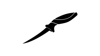 Fishing Fillet Knife, black isolated silhouette