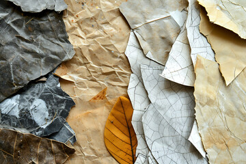 texture of recycled materials and natural elements