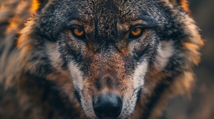 Close up of angry and scary wolf face © Kerah