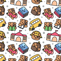 BACK TO SCHOOL PUPPY PATTERN DESIGN