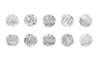 Set of rounded Black and white grunge. Distress overlay texture. Abstract surface dust and rough dirty wall background concept. Worn, torn, weathered effect. Vector illustration, EPS 10.