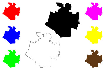 Obraz premium Nyiregyhaza City (Hungary, Szabolcs-Szatmar-Bereg County) map vector illustration, scribble sketch City of Nyiregyhaza map