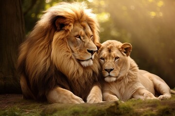 Wildlife mammal animal lion.