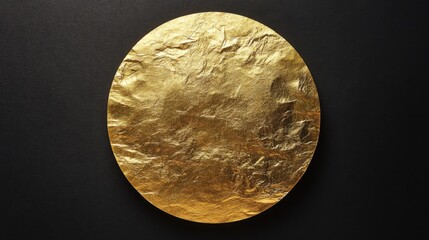 Golden circle on paper with an elegant design, perfect for highlighting quotes.