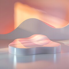 Beautiful Of 3d Realistic Of Empty podium mockup stage realistic for Product Showcase