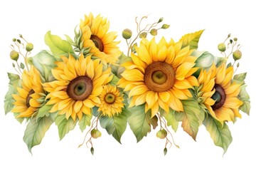 Naklejka premium Sunflowers nature plant inflorescence.