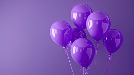 purple balloons floating in the air