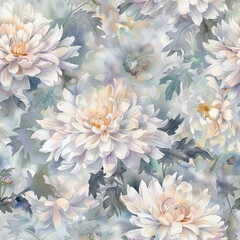 Obraz premium seamless watercolor floral primitive wallpaper