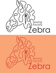 Zebra stickers. Zebra logo. Sign with animals. An example of a logo mark. 