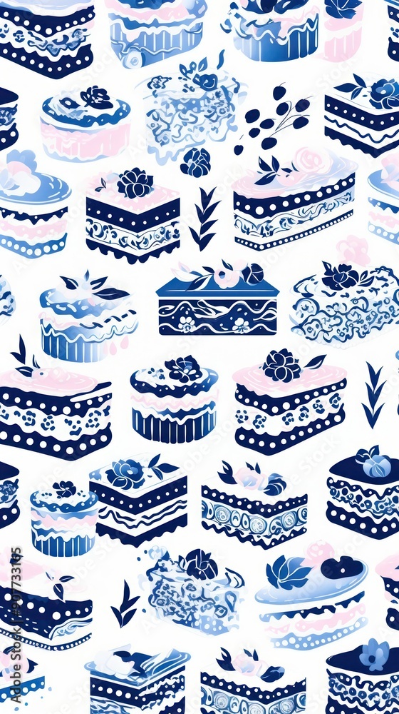 Wall mural tile pattern of cake art backgrounds porcelain.